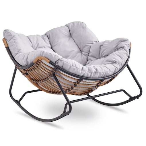 Fotel Leżak Ogrodowy Bujany Bujak Leżanka Do Salonu Na Taras ELTON Szary