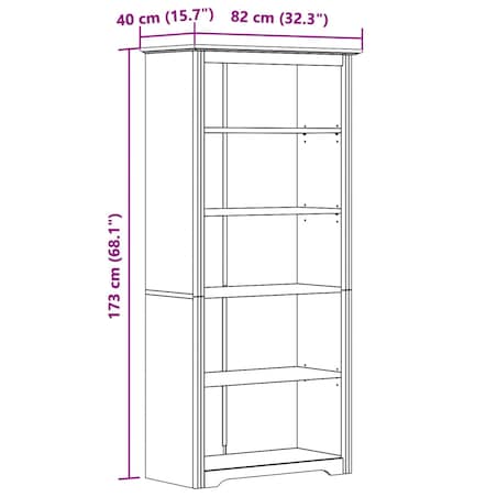 vidaXL Biblioteczka BODO, biała, 82x40x173 cm, sosnowa, 5 półek