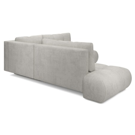 Narożnik pikowany, rozkładany z funkcją spania SOHI, Flow 16 - jasny szary