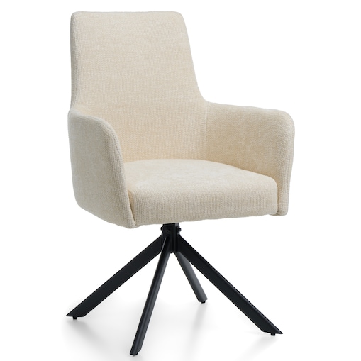 Krzesło tapicerowane szenilowe welurowe glamour do salonu TITO jasnobeżowe