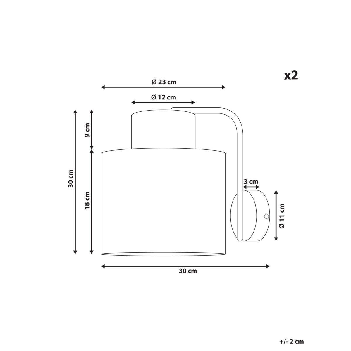 Zestaw 2 lamp ściennych rafia naturalny SHINFA