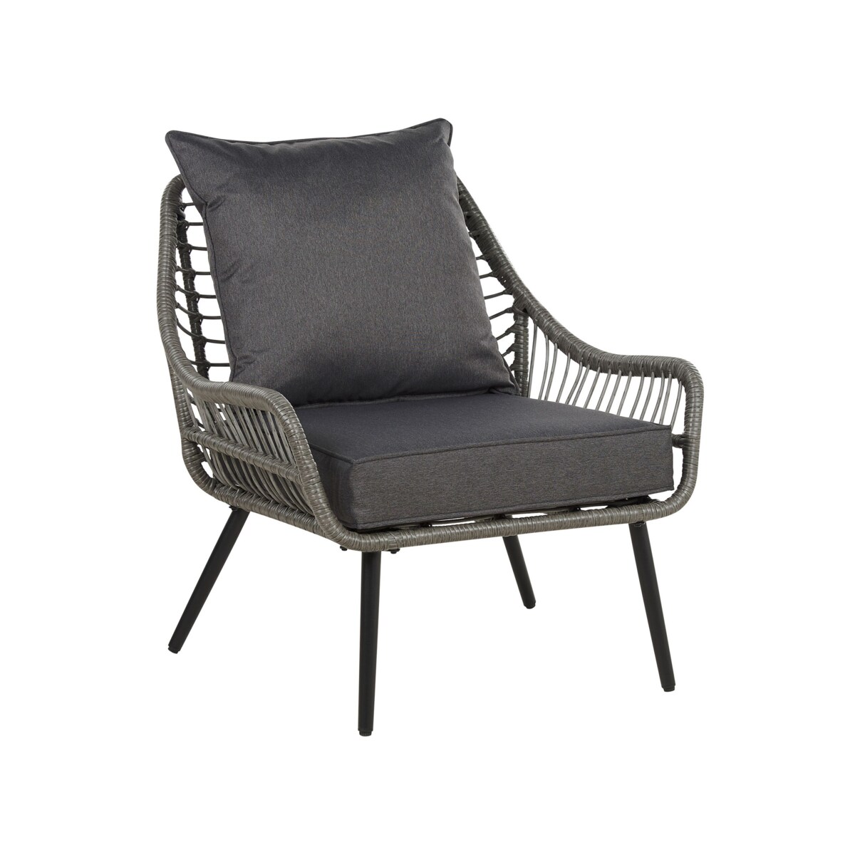 Zestaw mebli balkonowych z poduszkami LAURETO Technorattan Szary