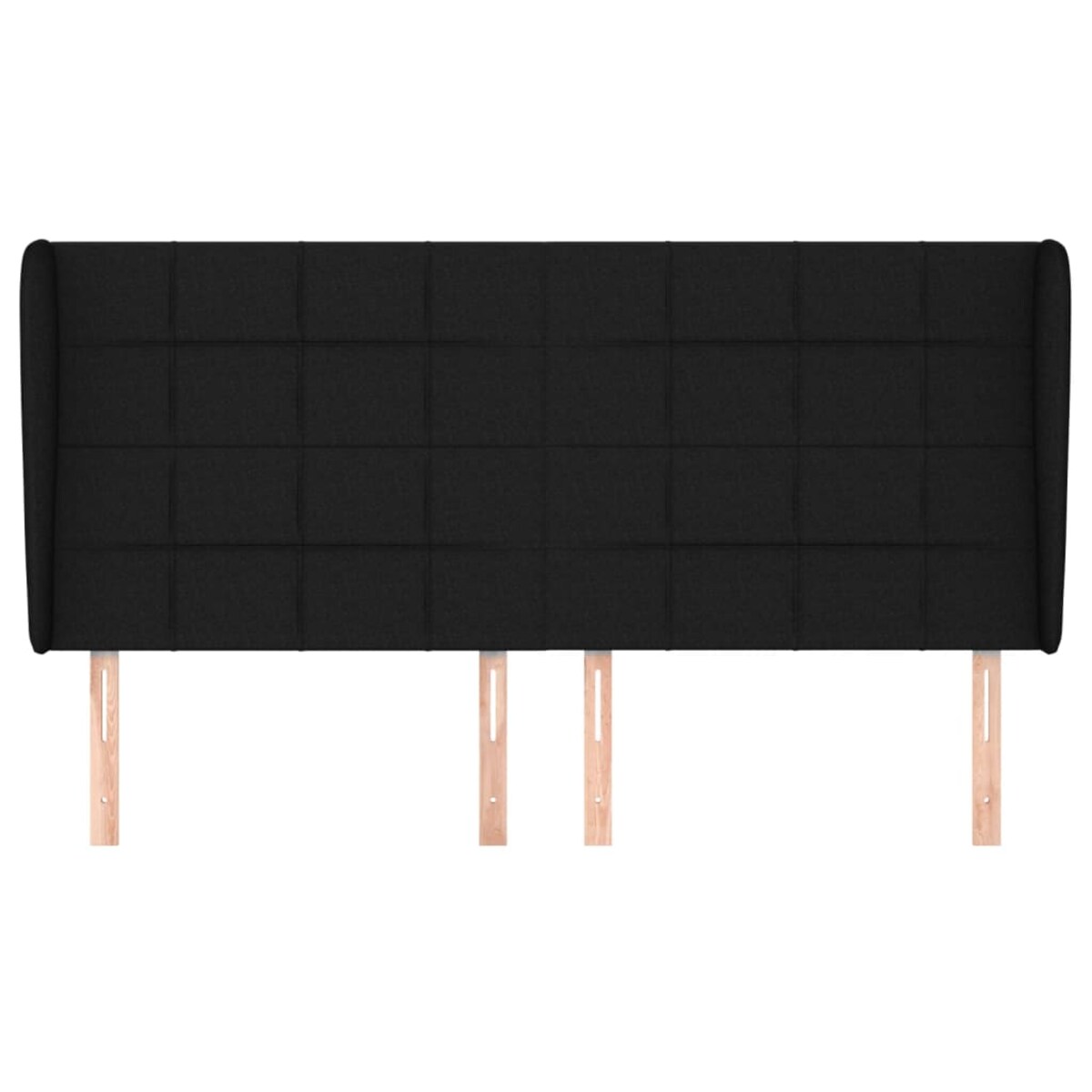 vidaXL Zagłówek uszak, czarny, 163x23x118/128 cm, tkanina