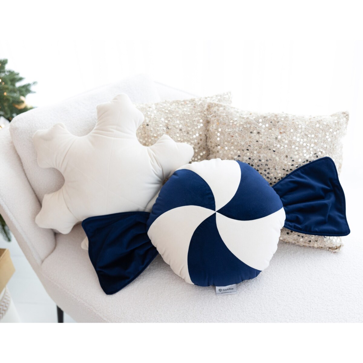 Poduszka dekoracyjna płatek śniegu, szara poduszka Snowflake