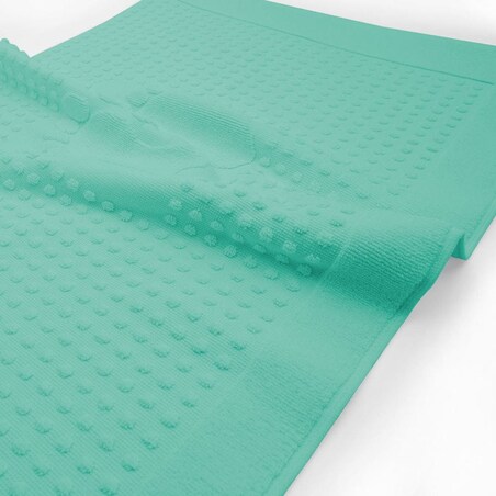 Dywanik łazienkowy 50x70 Stopki, 100% bawełna, kolor turkus