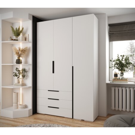 Garderoba wysoka do przedpokoju INOVA 1 Z17 biały+czarny