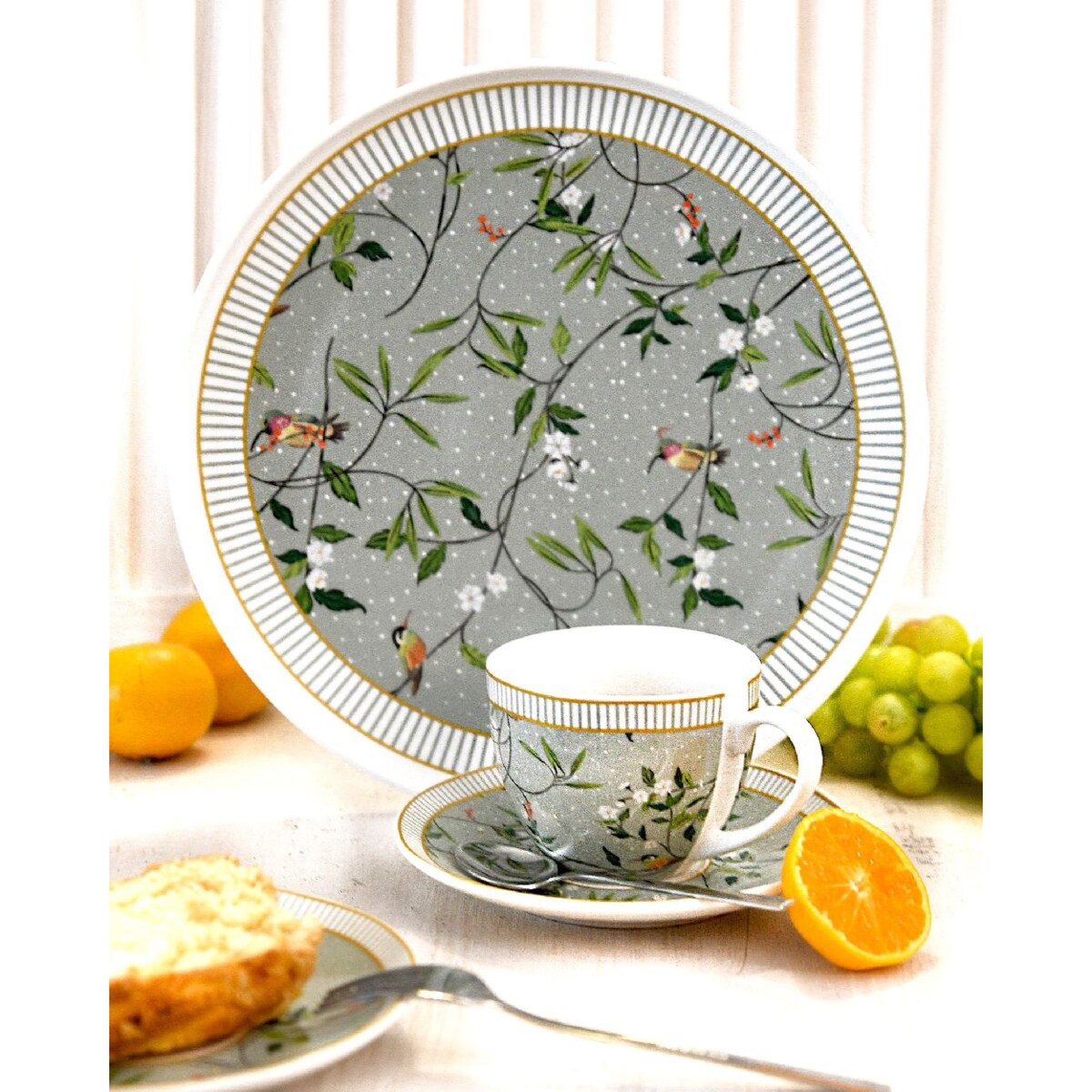 VILLA ITALIA Serwis obiadowy porcelanowy na 6 osób NORIKO GREEN