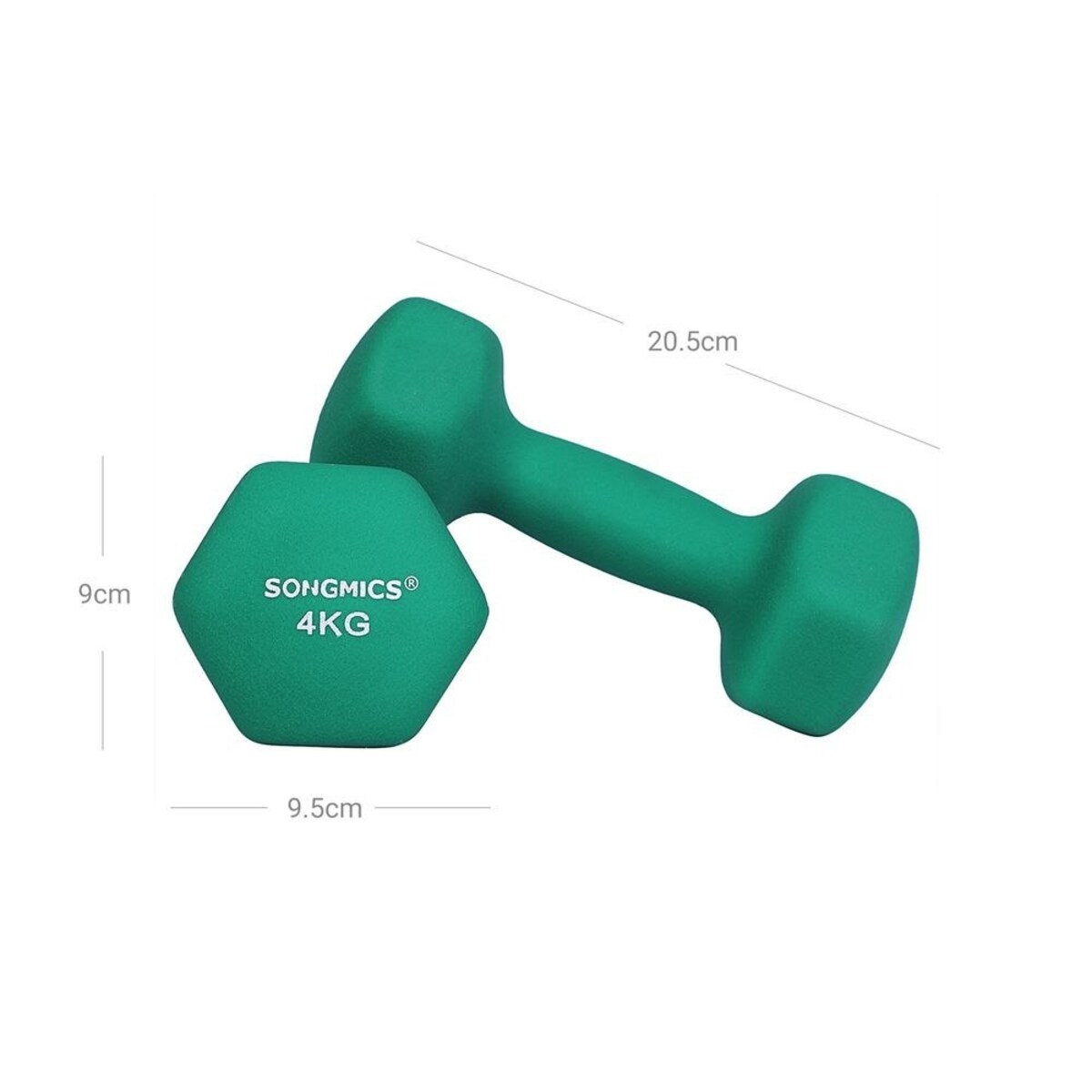 Hantle do treningu siłowego 4 kg, zestaw 2 sztuki