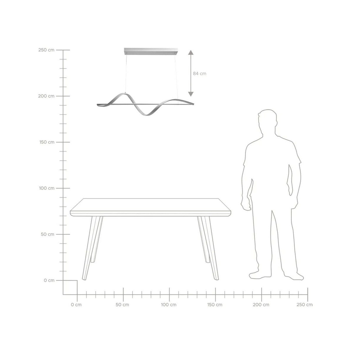 Lampa wisząca LED KHUTTI Ze ściemniaczem Metal Biały