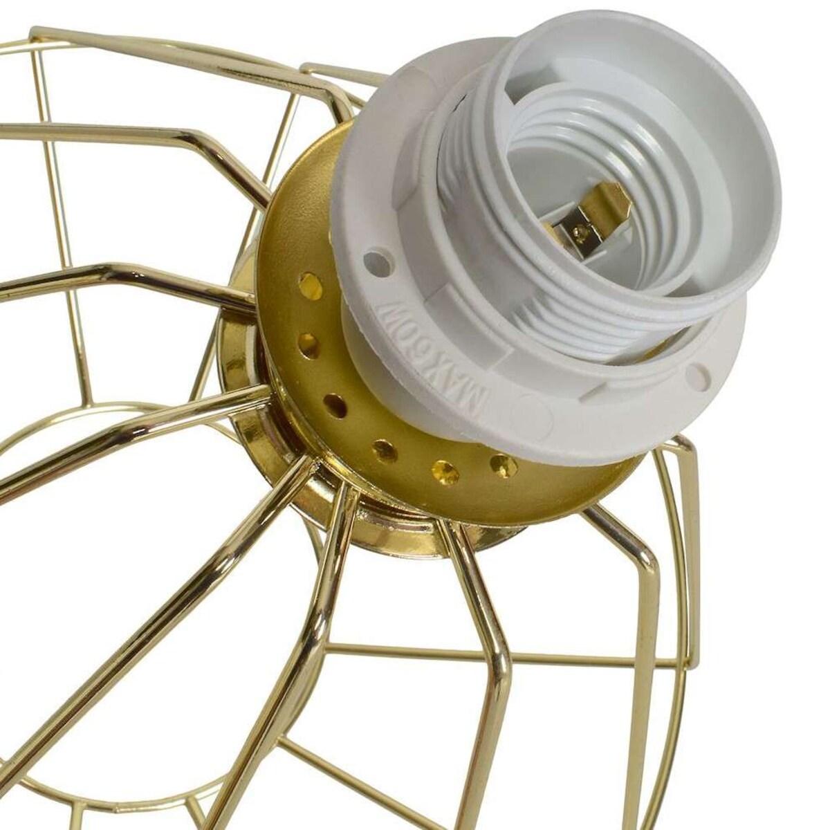 Biurkowa LAMPA stojąca LUPO MLP6268 Milagro druciana LAMPKA stołowa klatka metalowa złota