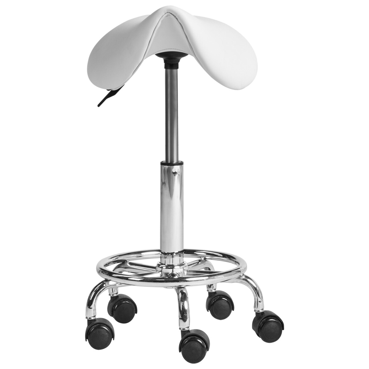 Taboret obrotowy DUMONT Ekoskóra Biały