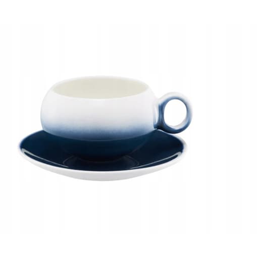 2x FILIŻANKA SPODEK CERAMIKA 250 ml na kawę espresso herbatę granat