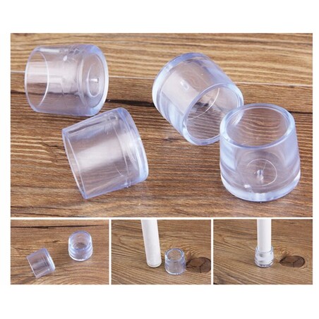 Nakładki na nogi krzesła ochronne silikonowe 22-25 mm 16 sztuk bezbarwne