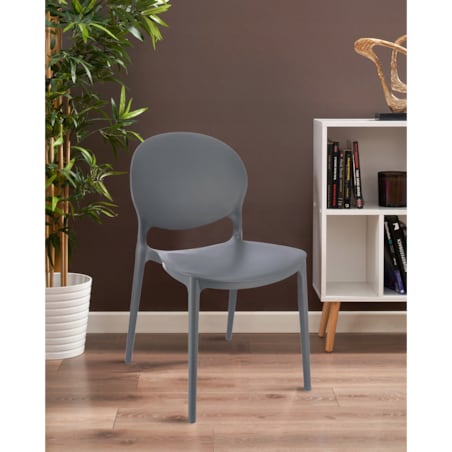 Krzesło ogrodowe plastikowe JUSTIN szare