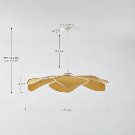 Lampa sufitowa różowa Benavid Ø75 cm