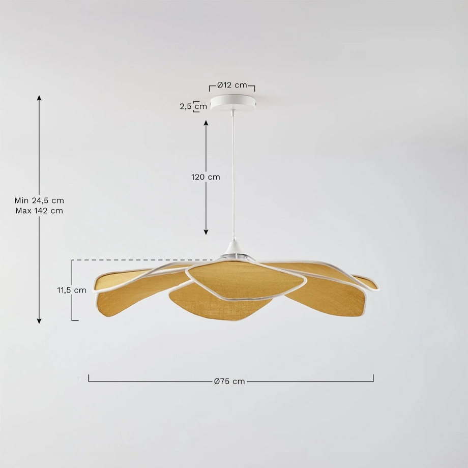 Lampa sufitowa różowa Benavid Ø75 cm