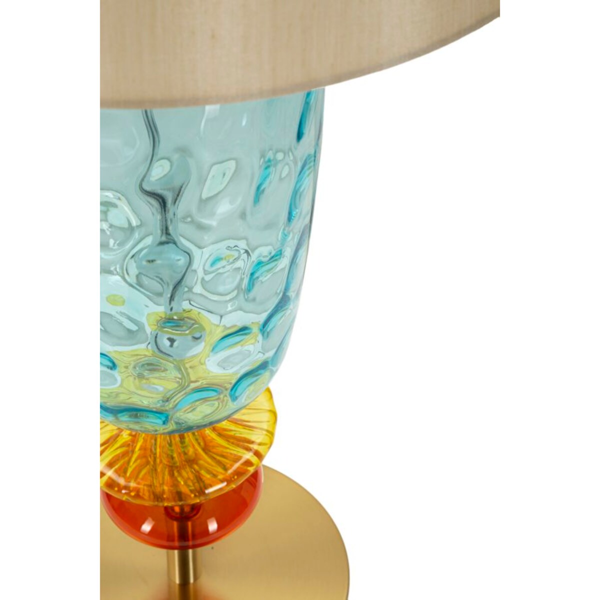 Lampa stołowa Colorful, kolor wielokolorowy, żelazo, szkło i tkanina, 35 x 35 x 73 cm, 1 x E27, do salonu i sypialni, Mauro Ferretti