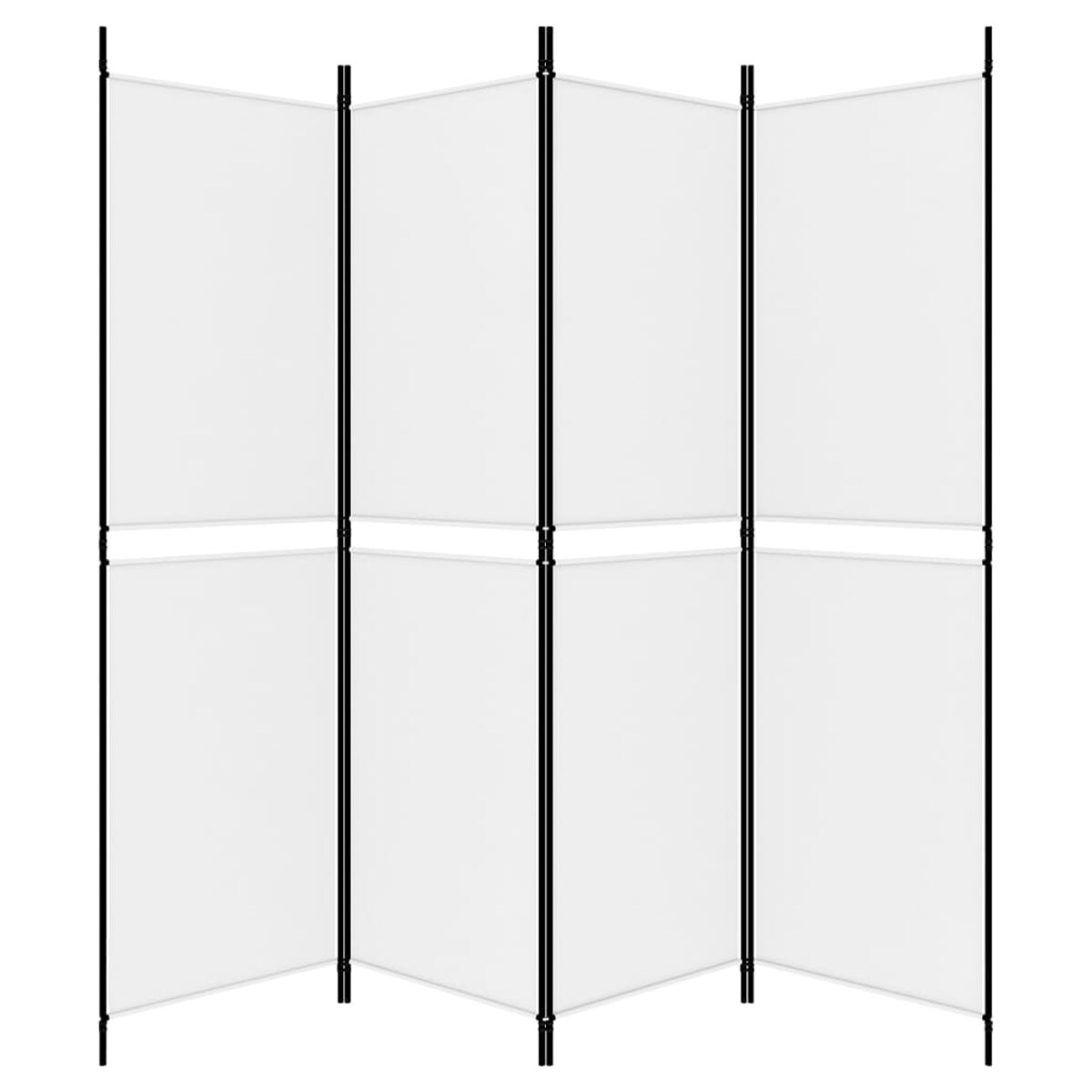 vidaXL Parawan 4-panelowy, biały, 200 x 180 cm, tkanina