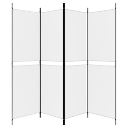 vidaXL Parawan 4-panelowy, biały, 200 x 180 cm, tkanina