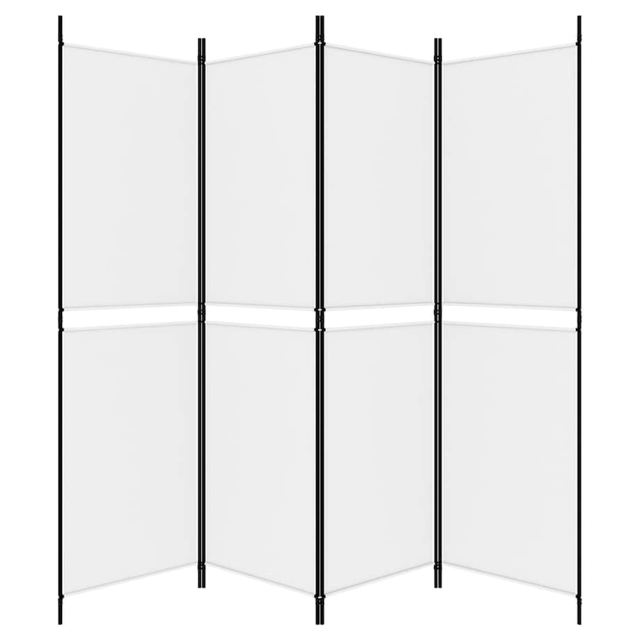 vidaXL Parawan 4-panelowy, biały, 200 x 180 cm, tkanina