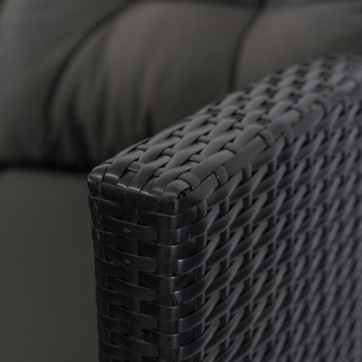 Zestaw Meble Ogrodowe Technorattan Narożnik Na Taras Ogród Czarny DALLAS