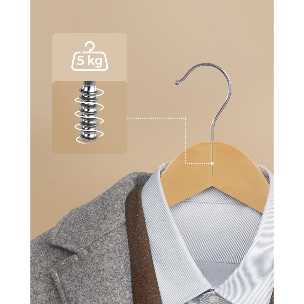 Wieszaki Drewniane Na Ubrania Komplet 20Szt Naturalny