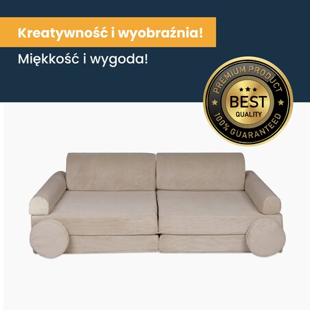 Sofa dla Dzieci Slimcord, Sztruksowa, Beżowa