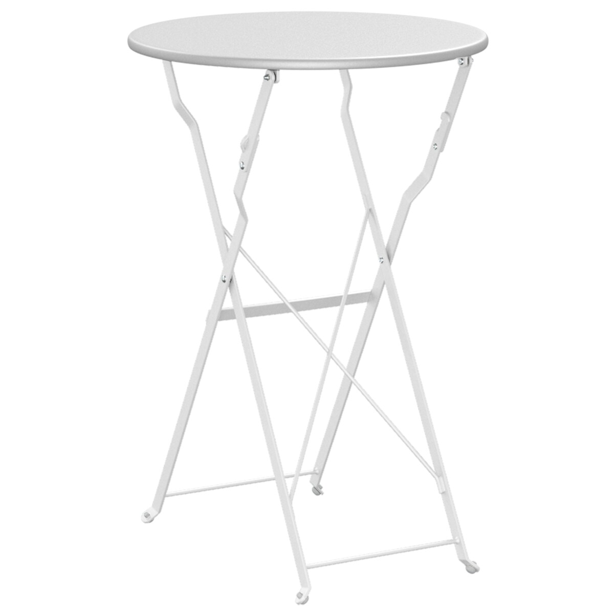 vidaXL Składany stół bistro Biały Ø50x71 cm ze stali malowanej