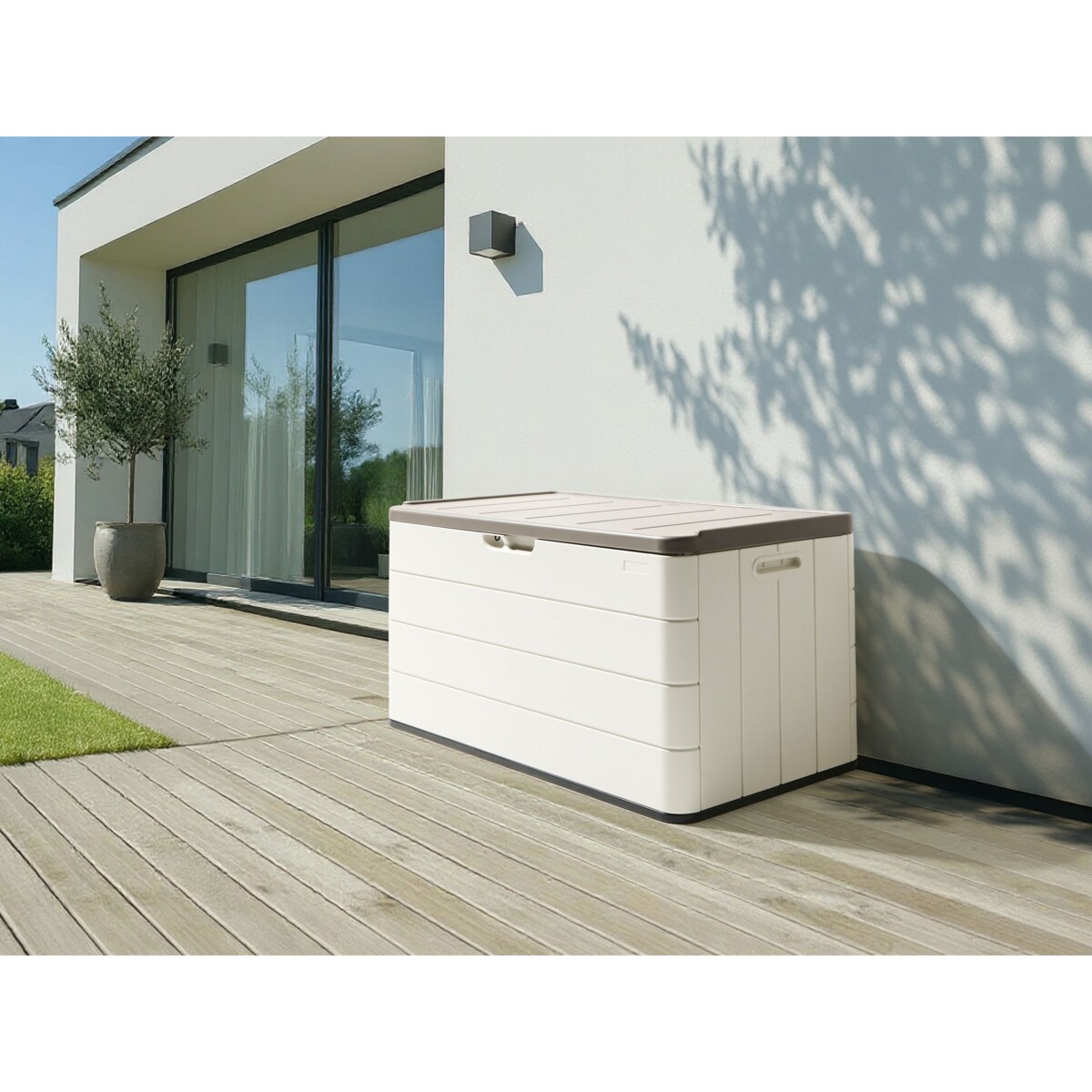 Skrzynia ogrodowa MILIES 116 cm 60 cm Biały