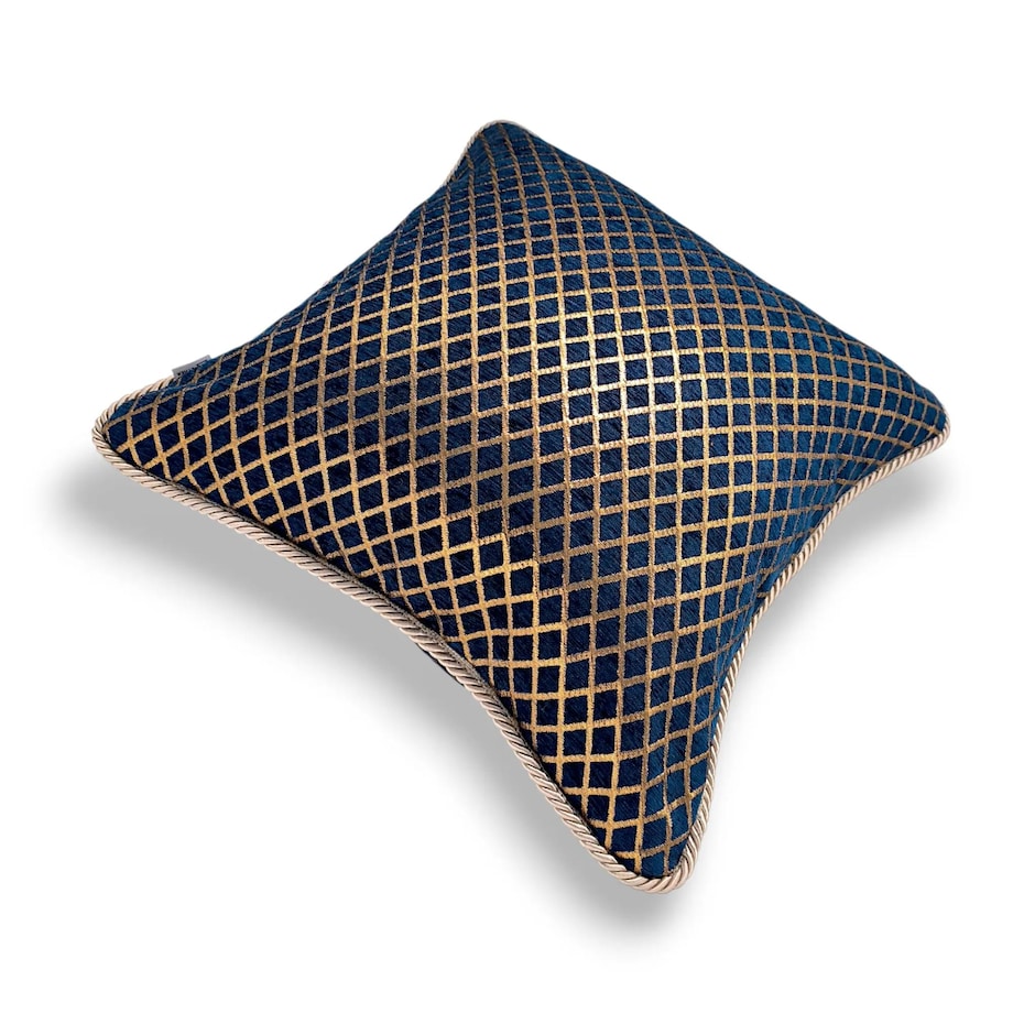 Granatowo-złota poduszka dekoracyjna 45x45 Beatrix