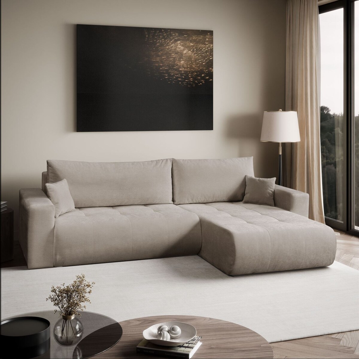 Narożnik tapicerowany CLOUD II XL z funkcją spania, Vibe 08