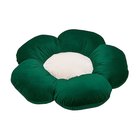 Poduszka kwiatek Mia II, butelkowa zieleń, 45 cm, Posh Velvet