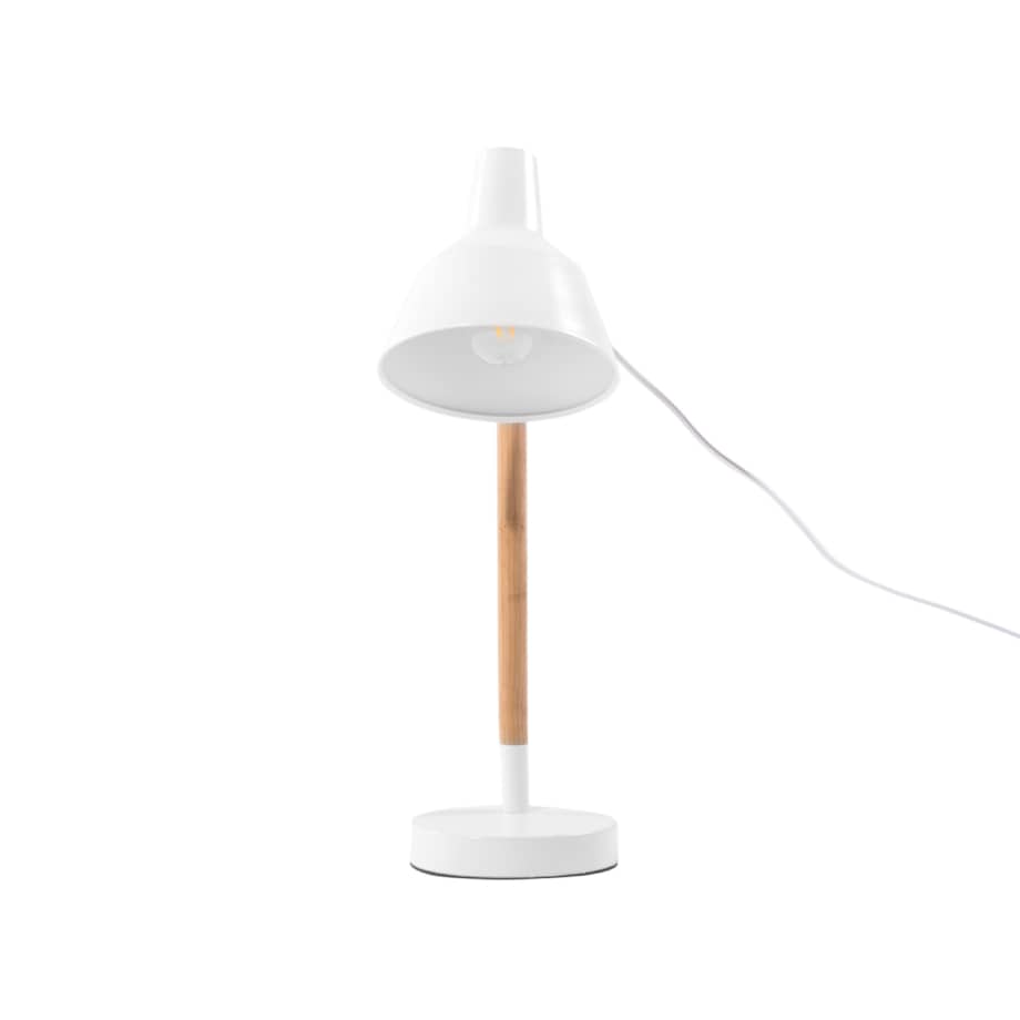 Lampa biurkowa regulowana metalowa biała ALDAN