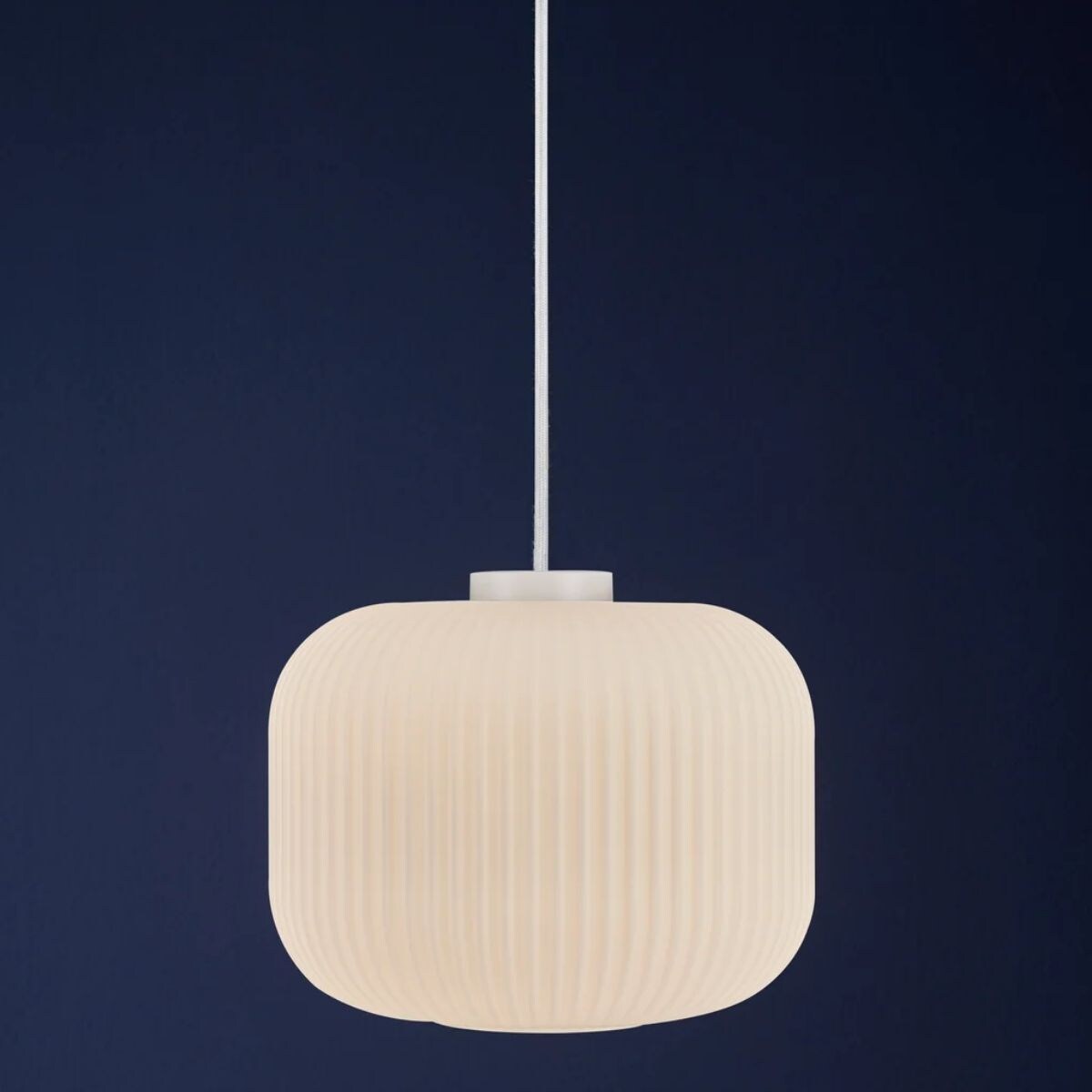 Żyrandol plisowany Milford 46583001 Nordlux do salonu szklany biały