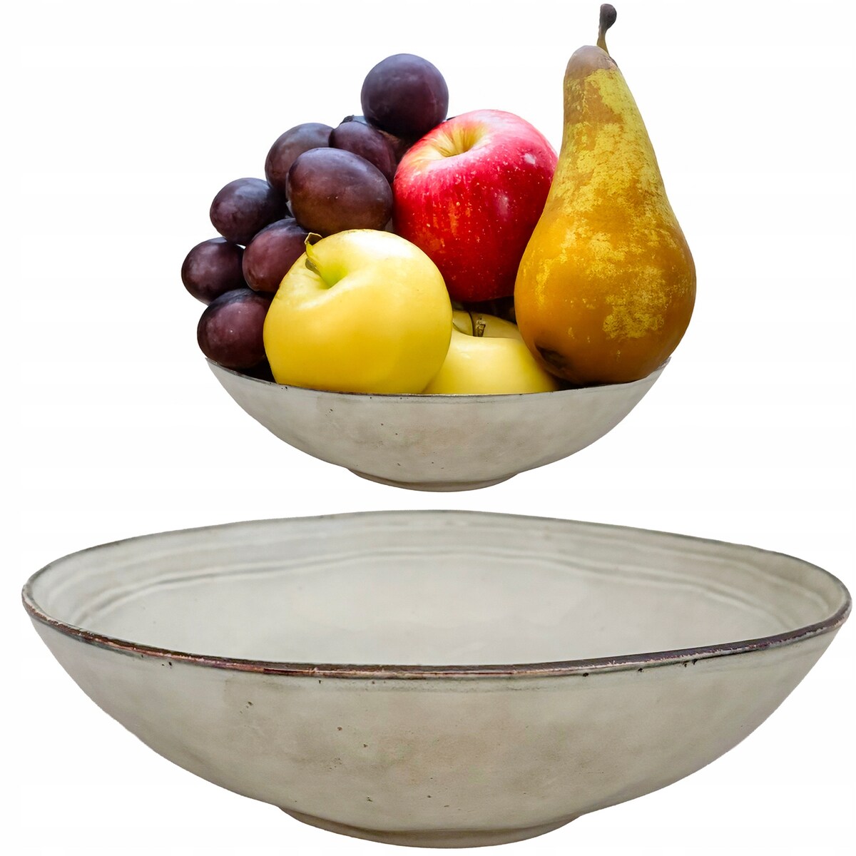 MISA MISKA NA OWOCE PATERA DUŻA ceramiczna 31cm szara koszyk kuchenna