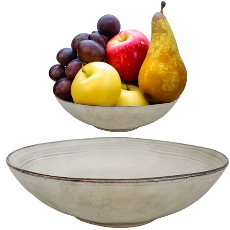 MISA MISKA NA OWOCE PATERA DUŻA ceramiczna 31cm szara koszyk kuchenna