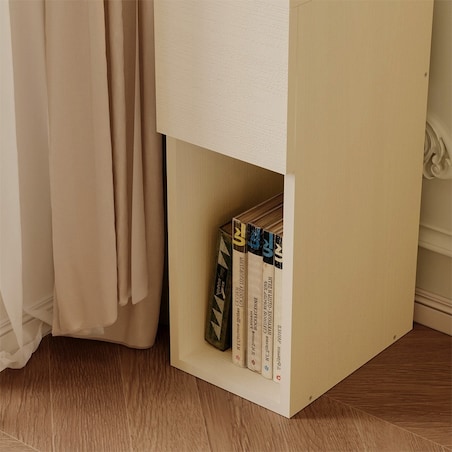 Szafka nocna kremowa z szufladą stolik z półką nowoczesny loft sypialni 55 cm