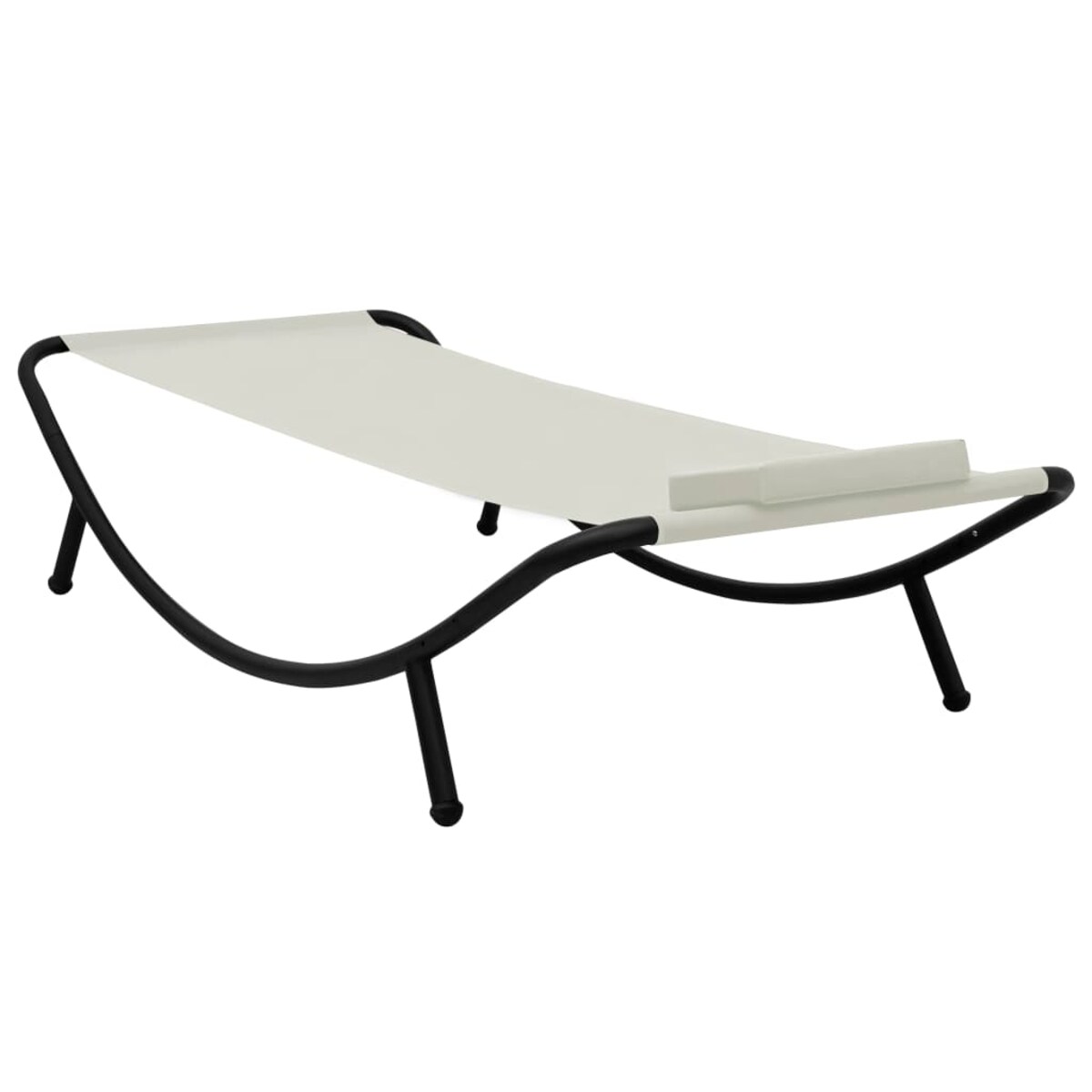 vidaXL Leżanka ogrodowa, kremowa, 200 x 90 cm, stal