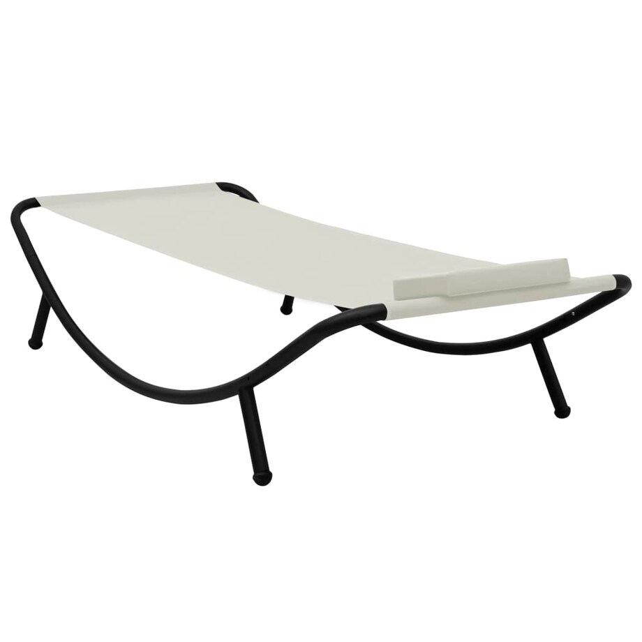 vidaXL Leżanka ogrodowa, kremowa, 200 x 90 cm, stal