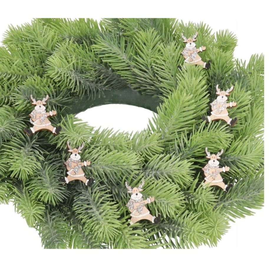 Renifer Drewniany Na Przylepcu 6Szt Ozdoba Stroik