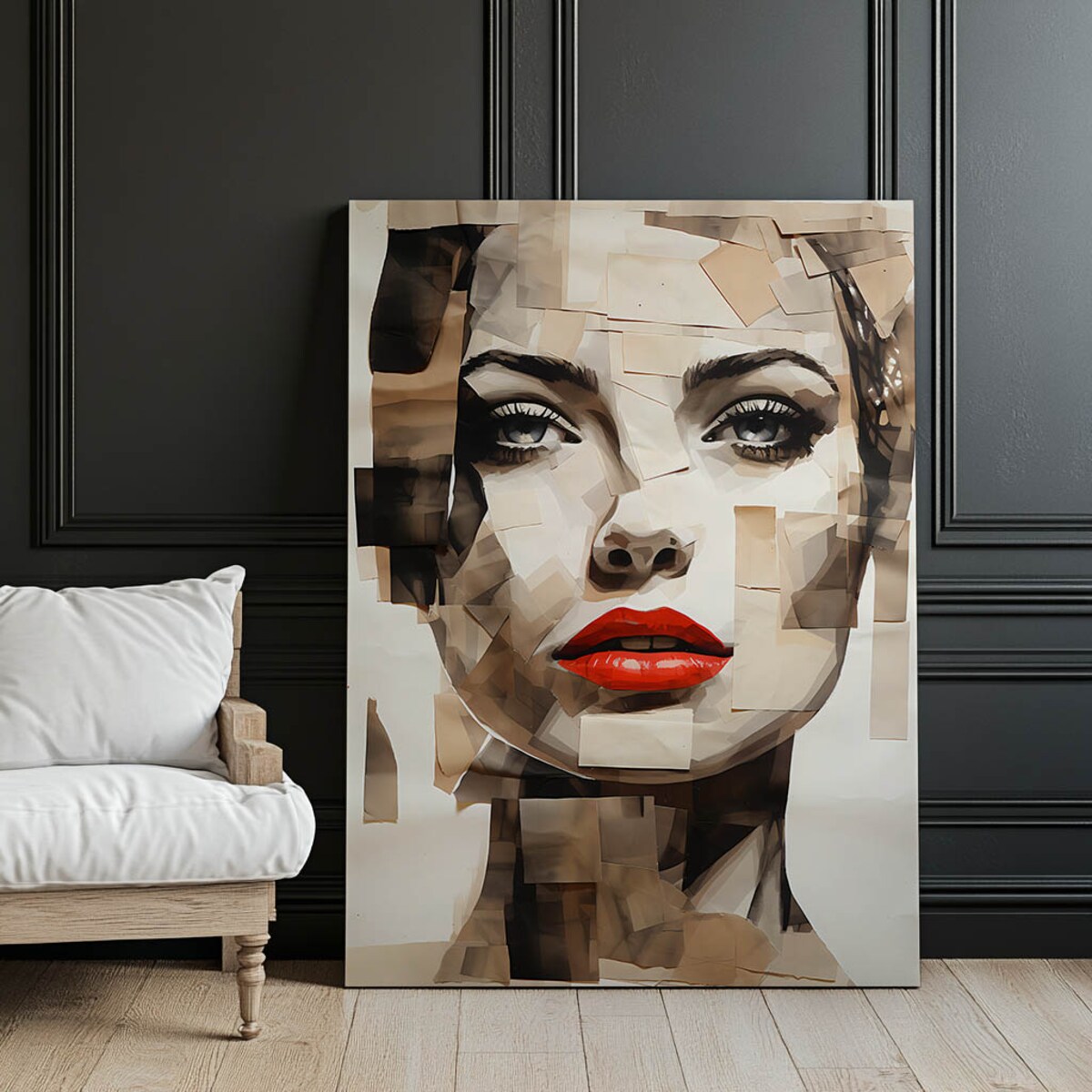 Portret z Czerwoną Nutą, 50x70 cm, bez ramy, płótno premium na blejtramie