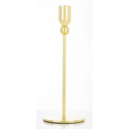 Świecznik metalowy złoty 22x8 x8 cm SOTILLE z 1 kulką