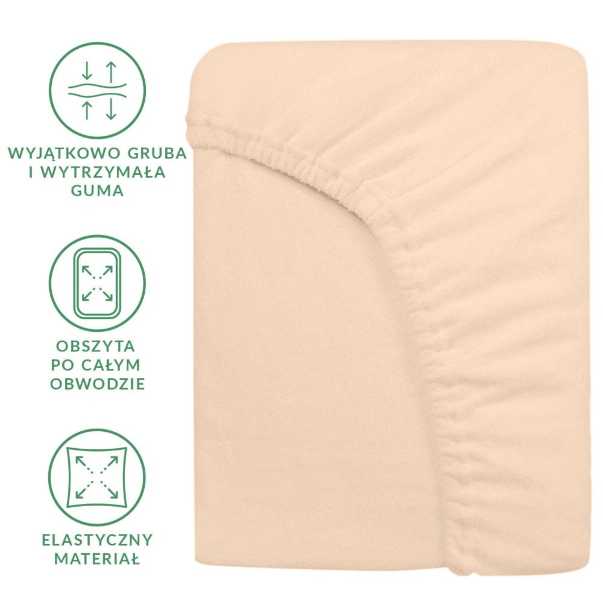 Prześcieradło frotte z gumką 140x200 kolor róż perłowy