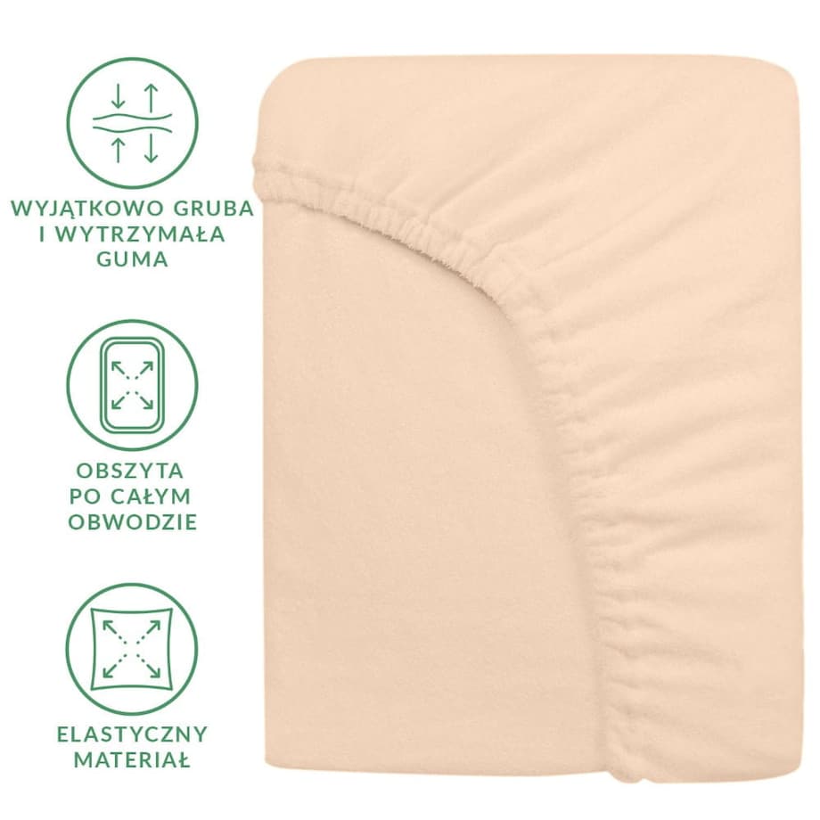 Prześcieradło frotte z gumką 140x200 kolor róż perłowy