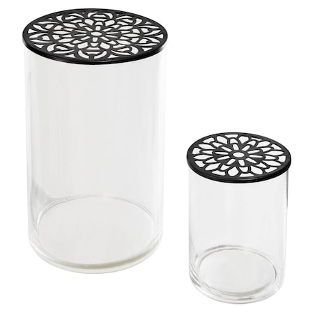 Wazon szklany z pokrywką, 2 sztuki