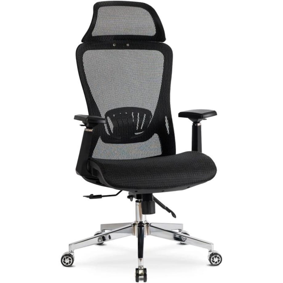 Fotel gamingowy obrotowy ergonomiczny regulowany do biurka czarny LITOS