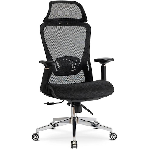 Fotel gamingowy obrotowy ergonomiczny regulowany do biurka czarny LITOS