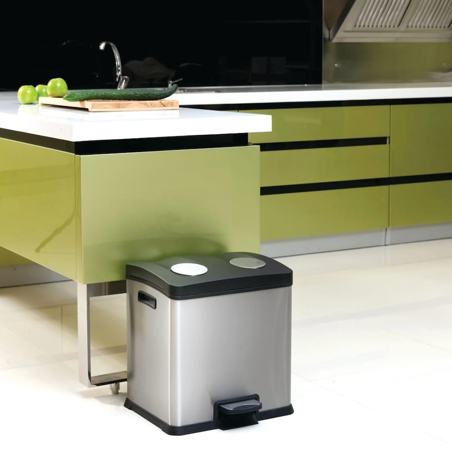 EKO Kosz na śmieci z pedałem Rejoice, 2x12 L, matowy, srebrny