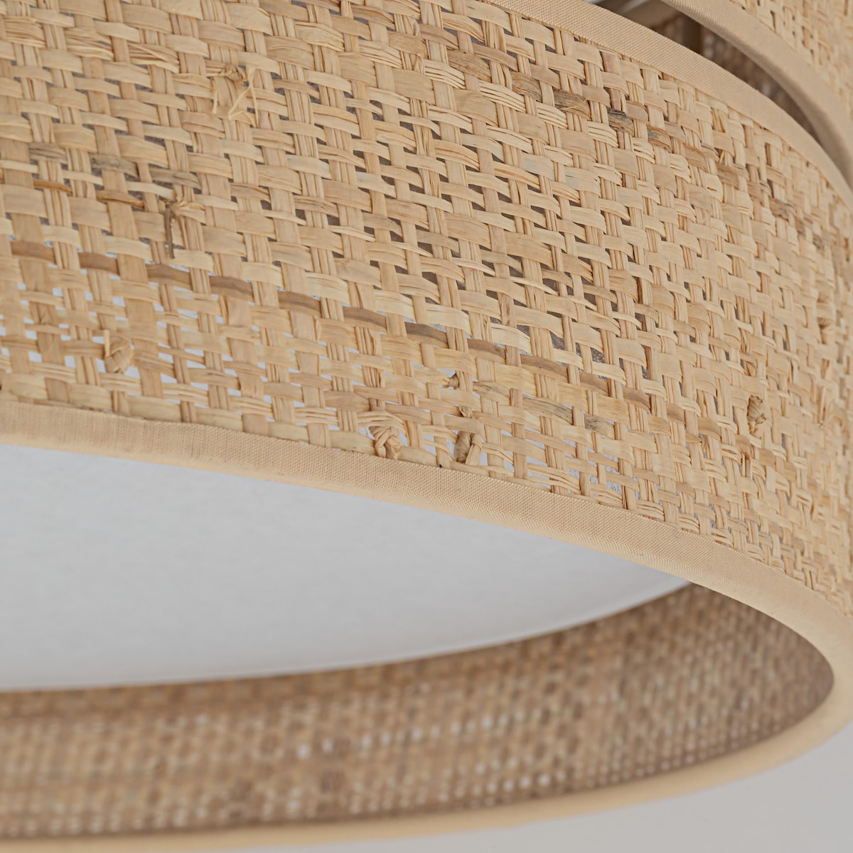 Lampa sufitowa plafon TK Lighting CALMA 450 45 cm boho biała z rafią 4xE27