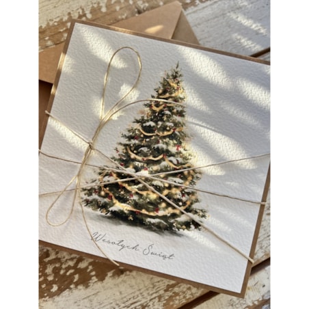Kartka świąteczna ręcznie robiona na Boże Narodzenie choinka BN